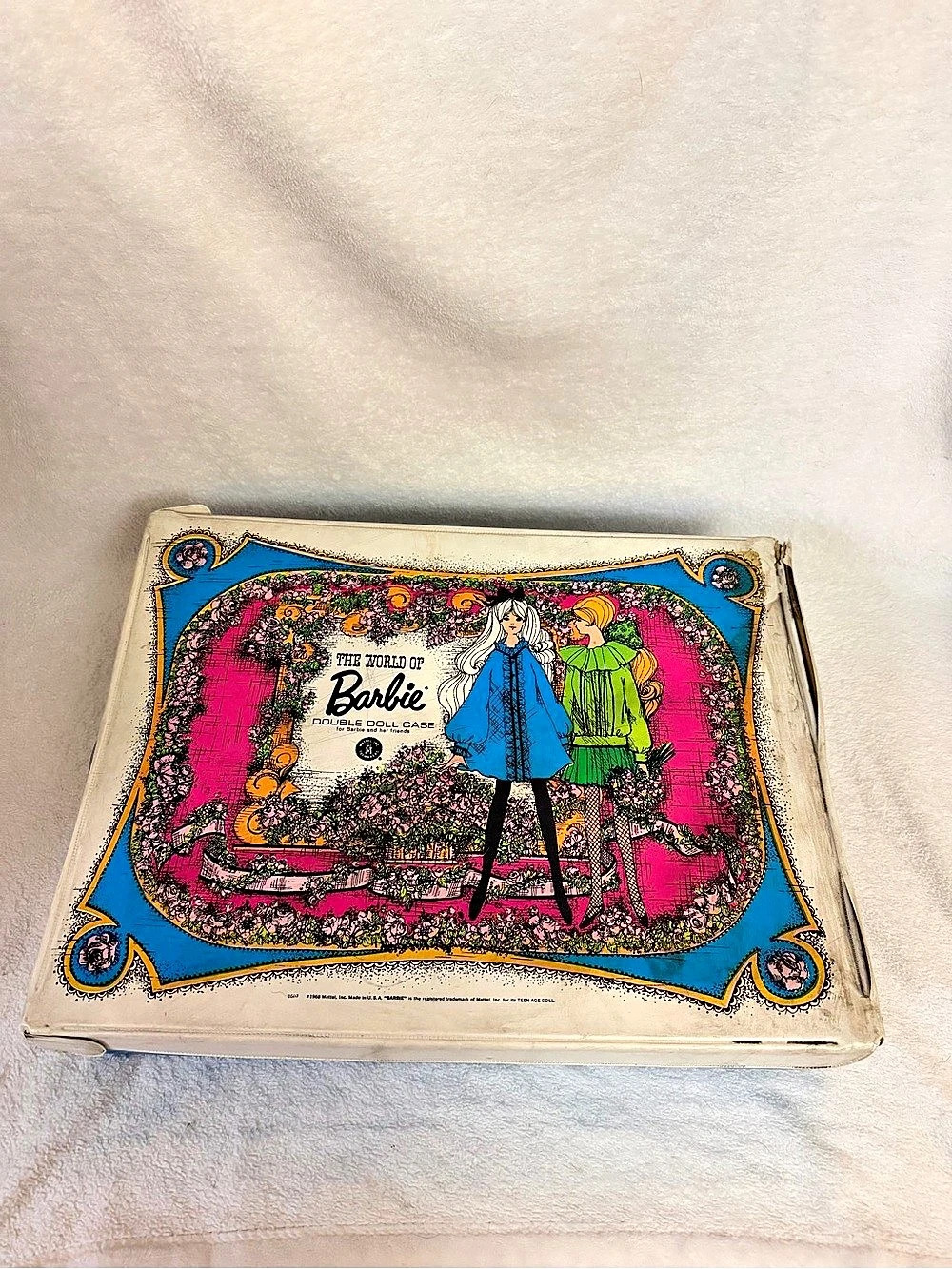 Barbie Beauty Case Vintage Blue & Pink Travel Case